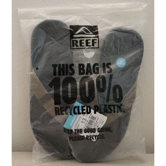 Reef RF0A3FDIBTN Men's 13 Brown/Tan PU Leather Cushion Bounce Phantom Flip-Flops - Picture 10 of 12